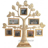 USEFGSBSGGAIUFH Baumform Legierung Bilderrahmen Bilderrahmen 2020 Kreative Hochzeit Souvenir Golden Home Decoration 7pcs Fotos-Golden 27x25cm
