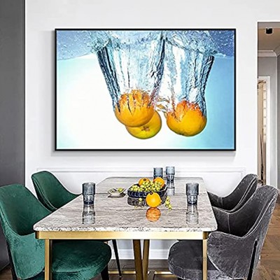 ZWWGZRSH Kein Rahmen Gelbe Limonade Küche Essen Leinwand Malerei Poster und Drucke Wandkunst Bilder Wohnzimmer Dekoration50x70cm