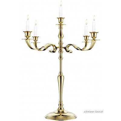 Casaria Kerzenständer 1 3 oder 5-armig Kerzenleuchter 40 60 80 cm Silber Gold Weiß Glänzend Metall Leuchter Gold 80cm