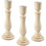 Kerzenhalter Kerzenständer aus gedrechseltem Holz für Bastelprojekte 3 Stück mit Kerzentüllen Ø INNEN: ca. 20 mm