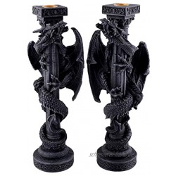 Vogler 766-3803 2er Set Kerzenständer Drache 31 cm Dragon Figur Kerzenhalter