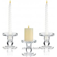YOCOGY 3er Set klar Kerzenhalter aus Glas Kerzenhalter Kreative Verzierung für Abendessen bei Kerzenlicht Kerzenständer Dekoration