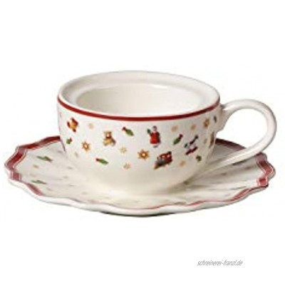 Villeroy und Boch Toy's Delight Decoration Teelichthalter Kaffeetasse Teelichthalter in Kaffeetassenform Premium Porzellan weiß rot 9,8 x 9,8 x 4 cm