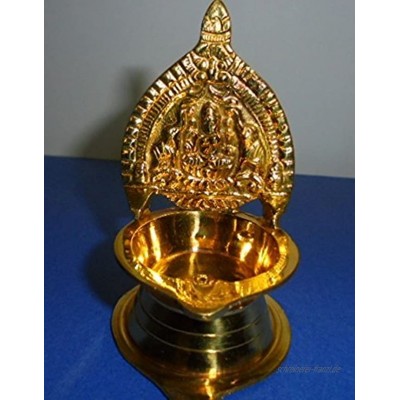 artcollectibles Indien 10,2 cm Diwali Messing Kamakshi Öl Lampe Messing Diya Hindu Göttin Laxmi für Religiöse Hindu Puja Räucherstäbchen Pooja Aarti navratras
