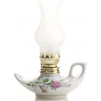 Purism Style Porzellan & Glas Kerosinlampe Tischlampe Öllampe Laterne Kaminfarbe: Frosty
