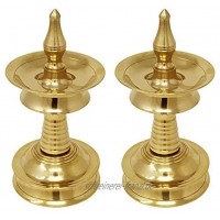 SataanReaper Nilavilakku- Kerala-Messing-Öllampe 2er-Set 15,2 cm Höhe #SR-186