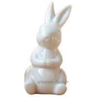 FUNCOCO Hasenfigur Keramik Hasenfigur Sammlerstück Osterhasenfiguren Ostern Reinweiß Hasenfiguren Muster 1
