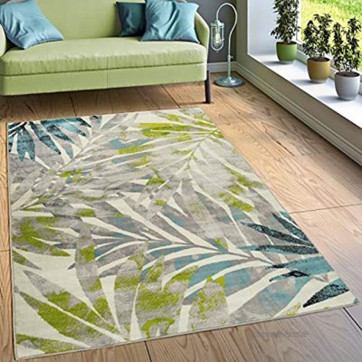 Paco Home Designer Teppich Wohnzimmer Ausgefallen Farbkombination Jungle Design Mehrfarbig Grösse:160x220 cm