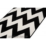 Carpeto Läufer Teppich Modern schwarz-weiß 70 x 150 cm Geometrische Muster Kurzflor Furuvik Kollektion