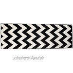 Carpeto Läufer Teppich Modern schwarz-weiß 70 x 150 cm Geometrische Muster Kurzflor Furuvik Kollektion