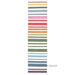 CarpetVista Teppich Rainbow Stripe 80 x 300 cm Läufer Modern Baumwolle Flur Schlafzimmer Wohnzimmer Mehrfarbig
