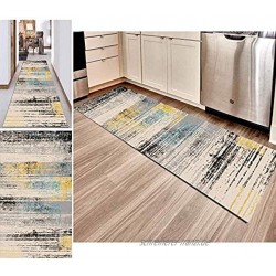 GeShanNe Teppiche Läufer Flur meterware 80 X 380CM Gold rutschfeste Mikrofaser Fußmatte waschbar Weich für Korridor Teppiche Küche Vorzimmer