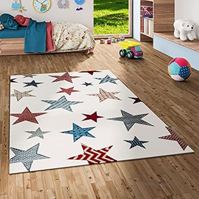 Maui Kinder und Jugend Teppich Creme Sterne Bunt in 5 Größen