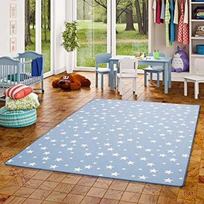 Snapstyle Kinder Spiel Teppich Sterne Blau in 24 Größen