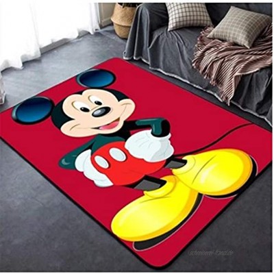 ZRY Teppich Rot Festliche Animation Cartoon Disney Mickey Mouse Teppich Kinderzimmer Studie Badezimmer Schlafzimmer Bett Rutschfesten Rechteckigen Teppich