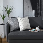 Homefeelzydys Kissenbezüge Moderne Geometrie dekorative Baumwoll-Leinen-Kissenbezüge mit unsichtbarem Reißverschluss 60 x 60 cm Kissenbezug 4er-Set für Wohnzimmerstuhl Sofa
