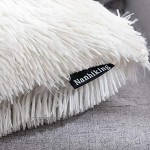 Nanhiking Künstlich Pelz Dekorative Kissenbezug 40x40 cm Weiß Soft Dekokissen Zierkissenbezug Kissenhülle für Sofa Schlafzimmer Auto Wohnzimmer im Freien 2er Set