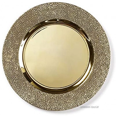 Inge-glas Dekoteller Silber Gold rot gestanzter Rand 33cm Kunststoff Dekoschale wählbar Dekoteller Goldstruktur