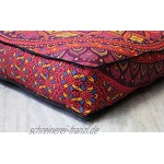 Mandala-Barmeri-Kissenbezug 61 cm groß mit Reißverschluss für Meditation Sitzen Ottomane Hippie dekorativ Bohemian-Stil 61 cm quadratisch