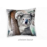 Paul Sinus Art Tiere Koalabär am AST braun grau Deko Kissen 40x40cm für Couch Sofa Lounge Zierkissen Dekoration zum Wohlfühlen