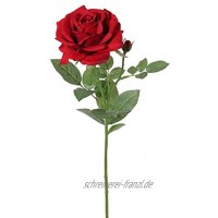 artplants.de Künstliche Rose Janine rot Deluxe 70cm Ø 12cm Künstliche Blume Deko Rose