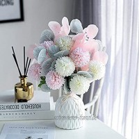 Cuisit Künstliche Hortensien und Eukalyptus Kunstblume Blumenstrauß Kunstblumen Deko for Hochzeit Haus Garten Pink Keine Vase