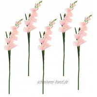 F Fityle 5stk. Gladiolen Kunstblumen Seidenblumen Stoffblumen Deko Blumen für Hochzeit Verlobung Valentinstag und Jahrestag