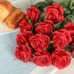 Floralsecret 12 Stück künstliche Seide Rose Blumenstrauß Kunstblumen Home Hochzeitsfeier Dekor rot