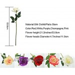 JUSTOYOU 10 Pack Seide Künstliche Rose Blumen Brautstrauss Blumenweiß