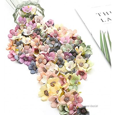 Künstliche Blumen 100 Stück Gänseblümchen Blütenköpfe Mini Kunstblumen Seide Kunstblumen Köpfe Deko für Hochzeit Feste Partei Haus DIY Basteln