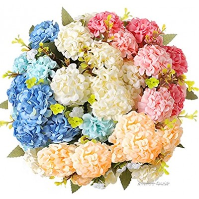 Künstliche Blumen,kunstblumen,hortensien kunstblumen Deko Blumenstrauß künstlich seidenblumen künstliche Blumen wie echt Vier Farben