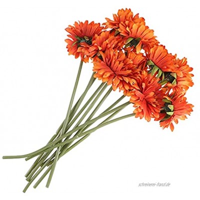 LUOEM 10 stück künstlichen Gänseblümchen Gerbera Kunstblumen für Hochzeit Home Office Garten Dekoration orange