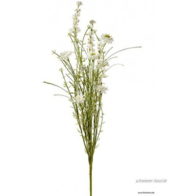 Wiesenblume Künstlich Naturgetreu & Hochwertig Länge: 60cm Seidenblume Dekoblume Seiden Kunstblume Sommerliche Tischdekoration Kunstpflanze Weiß