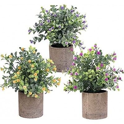 Künstliche Pflanzen Kunstblumen im Topf 3 Stück Pflanze Künstliche Mini Pflanzen Deko für Küche Bad Schlafzimmer