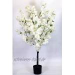 Künstlicher Kirschblütenbaum 120cm Weiß Kunstpflanze Künstlicher Kirschbaum Zimmerpflanze künstliche Pflanze Kirsche