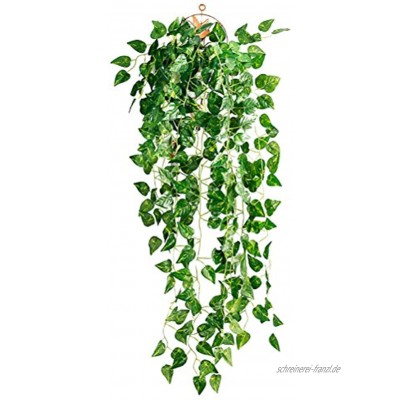 OUNONA Künstliche Gefälschte Efeu Blätter Greenery Vine Pflanzen für Dekor Scindapsus Leaves