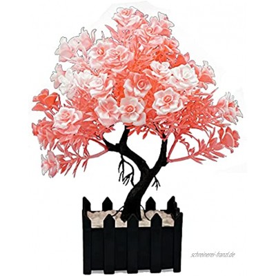 Rosenbaum |Bonsai Baum künstlich| 29x 22x 12 cm| Deko Pflanzen | künstliche Pflanzen |UV-beständig| künstlicher Baum| Deko Badezimmer |Deko Wohnzimmer | Kunstpflanze im Topf Rosa