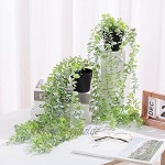 ZENMAG Künstliche hängende Pflanzen gefälschte Pflanzen Dekor Satz von 2 künstliche Eukalyptus-Pflanzen für Home Decor Indoor Schlafzimmer Ästhetik