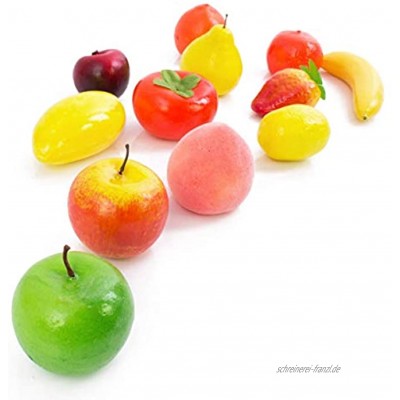 artplants.de Künstliches Früchte Mix im Beutel 12 Stück Künstliches Obst Kunststoff Früchte