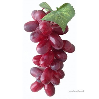 Deko Weintrauben Rispe Wein Trauben Kunstobst Kunstgemüse künstliches Obst Gemüse Dekoration Länge 18 cm Dunkel violett lang
