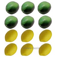 LACKINGONE 12 x künstliche Limetten Zitronen Deko-Schaumstoff künstliche Frucht-Imitation Heimdekoration 6 Gelb+6 Grün