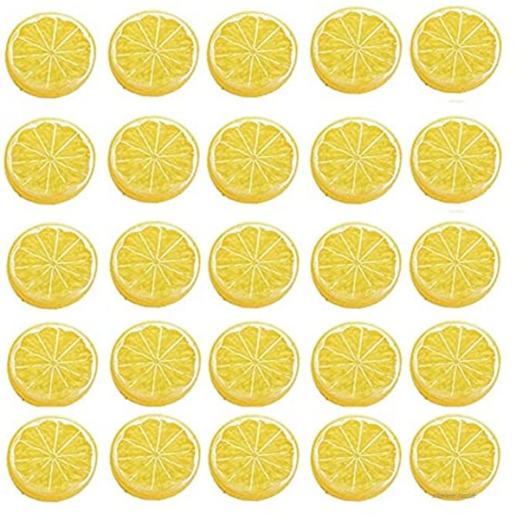 liangzai 40 stücke Simulation Zitronenscheiben Gefälschte Künstliche Früchte Modell Party Küche Hochzeit Dekoration Gelb Hilarity Color : Yellow