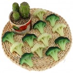 Gresorth 6 Stück Fälschung Brokkoli Scheibe Dekoration Künstlich Gemüse zum Zuhause Küche Geschäft Lernen Essen Modell Grün