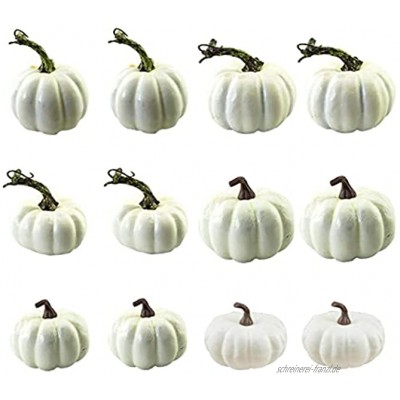 Maidi Halloween Künstliche Mini Pumpkins Schaum Weiß Danksagungs-Herbst-Ernte-Kürbis-Dekorationen Prop 12PCS