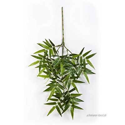 artplants.de Kunst Orientalischer Bambuszweig OSHA 130 Blätter grün 55cm Zweig künstlich Bambus Deko