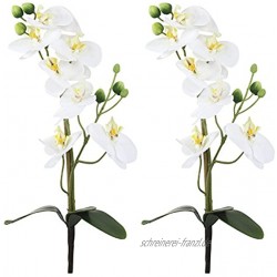 Decoline Orchideen-Zweig künstlich 2 Stück A mit Blättern 38cm
