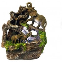 Arnusa Zimmerbrunnen Elefant mit Beleuchtung Springbrunnen Dekoration Zierbrunnen