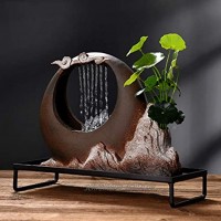 Desktop-Wasserfall Tischbrunnen mit Wassernebel Keramik dekorativen Brunnen Luftbefeuchter geeignet for Indoor-Desktop 13" x 5,9" x 10,2" Innenbrunnen