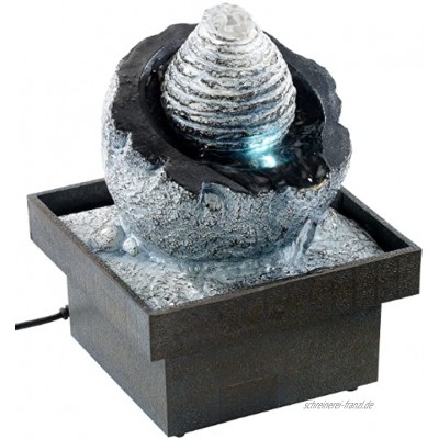 infactory Zimmerbrunnen Wasserspiel mit Pumpe und LED ca. 17 cm