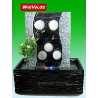 WeiVa GmbH Feng Shui Keramik Glas Zimmerbrunnen mit LED Beleuchtung LR39512